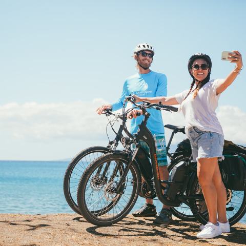 Best Activities Lahaina Couple Renting E-Bikes