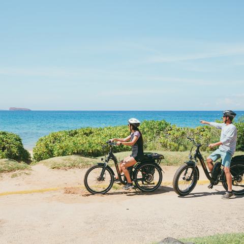 Couple On Bicycles Wailea Maui
