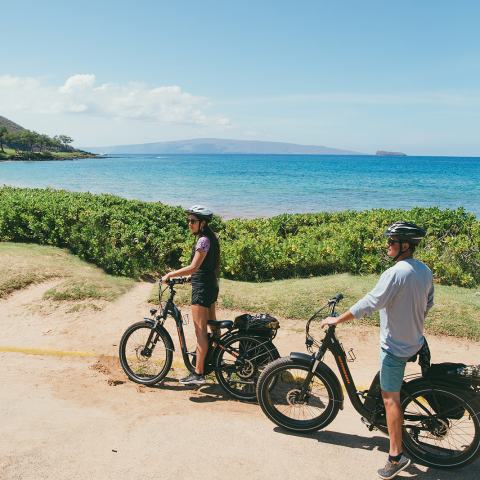 Couple On E Bikes Maui