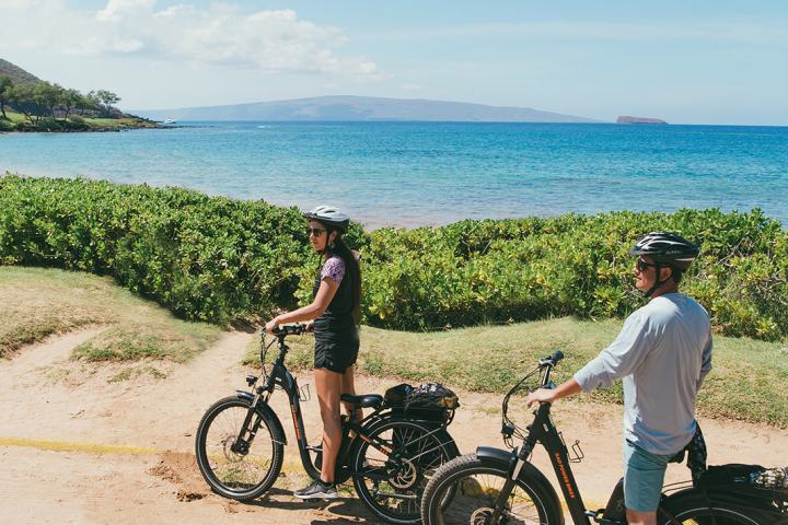 Couple On E Bikes Maui