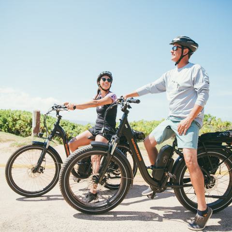 Couple On E Bikes Maui